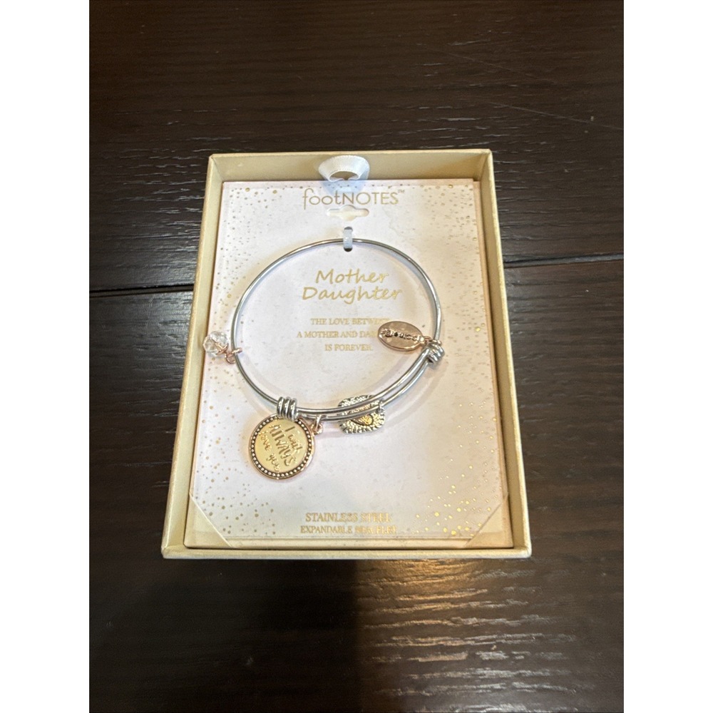 Footnotes Expandable Bracelet Mother Daughter Charms Original Box New